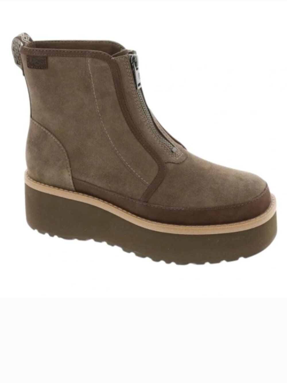 UGG Cityfunc Zip Platform Boots Women's Size 8 Brown Water Resistant